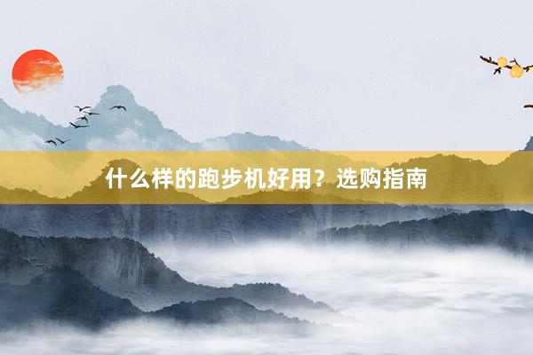 什么样的跑步机好用?选购指南